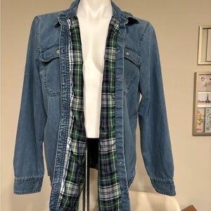 L.L. Bean 100% Cotton Jacket with Plaid Lining